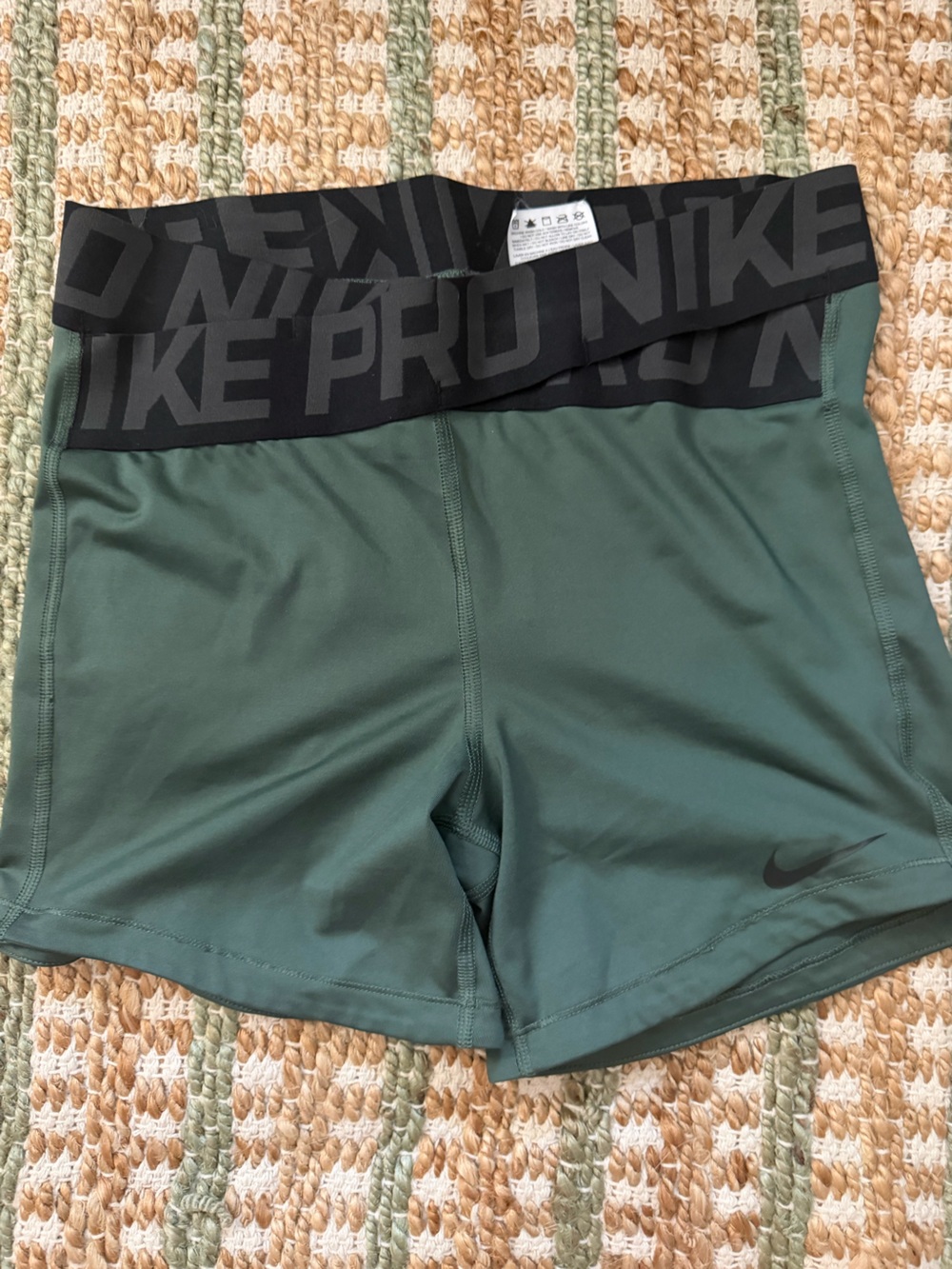 Nike Women’s Green Training Shorts with Black Branded Waistband